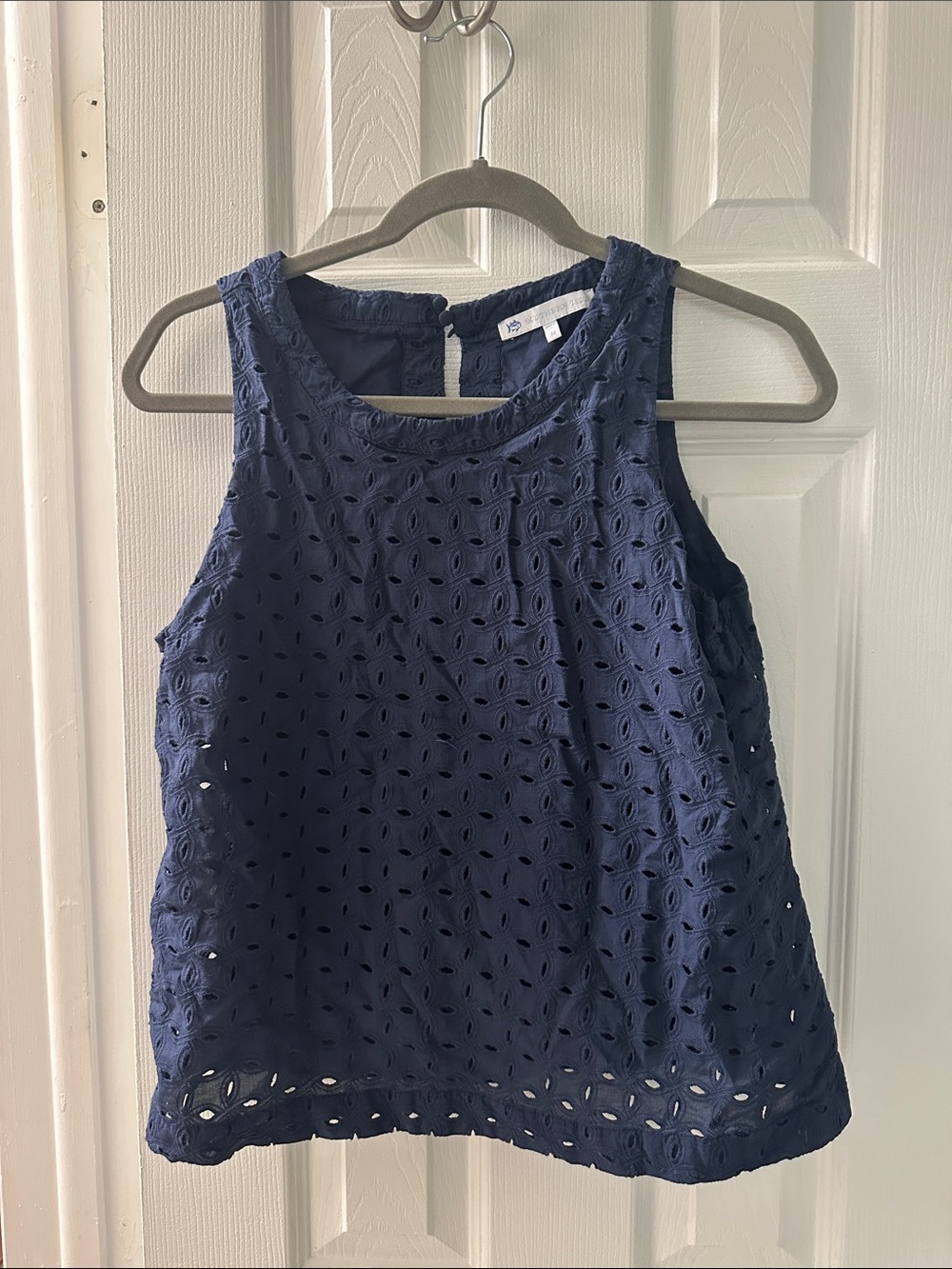 Southern Tide Navy Eyelet Sleeveless Camisole